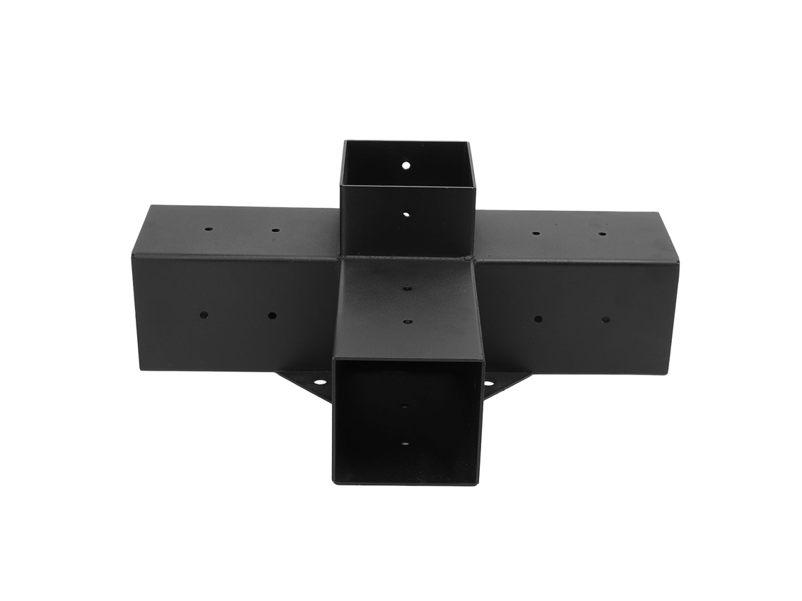 Suporte De Pilar De Gazebo Galvanizado Com Revestimento Em Pó Para Pérgola De Madeira 4 Vias