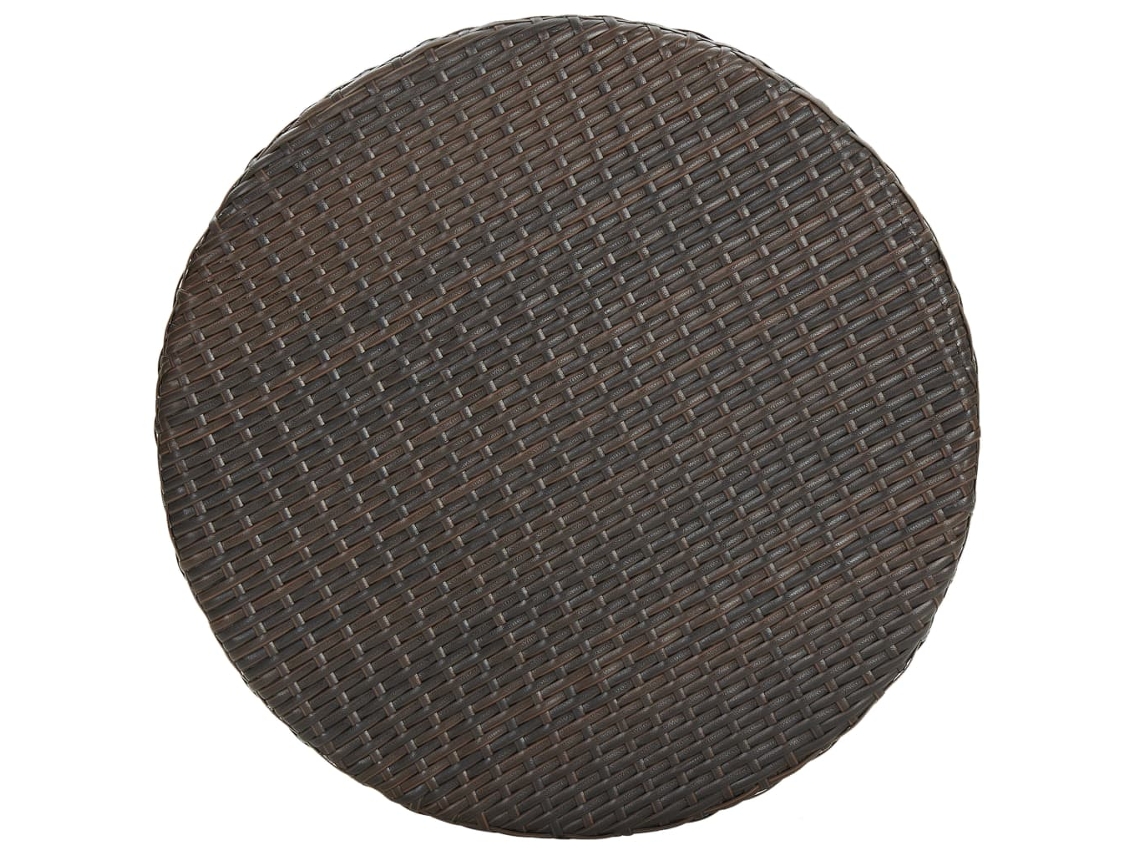 Mesa De Jardim 75,5x106 Cm Vime Pe Castanho Aço Revestido Pó