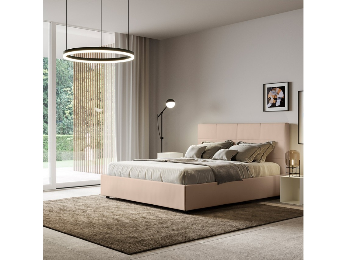 Contêiner cama de casal 160x200 quarto moderno Mika M1