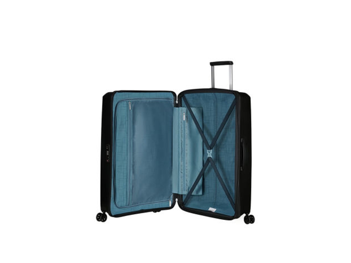 Mala de Viagem Grande Aerostep 77Cm com 4 Rodas Expansível Preto 101 5L AMERICAN TOURISTER