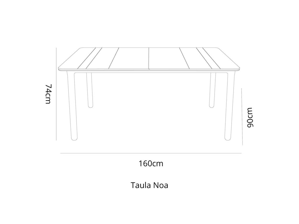 GARBAR Noa Mesa Rectangular Interior e Exterior 160X90 Pie Arena Tábua Arena