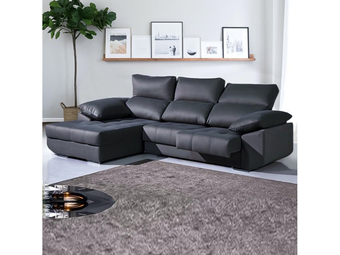 Sofá Chaise Longue Oxford - Direito - Bege (290x180 cm)