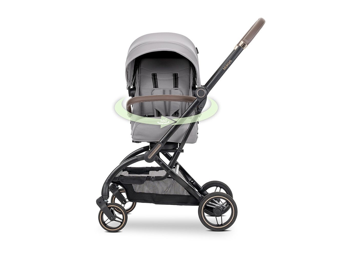 Carrinho De Passeio Lorelli Makaya Grey Com Assento Giratório 360° Até 22 Kg