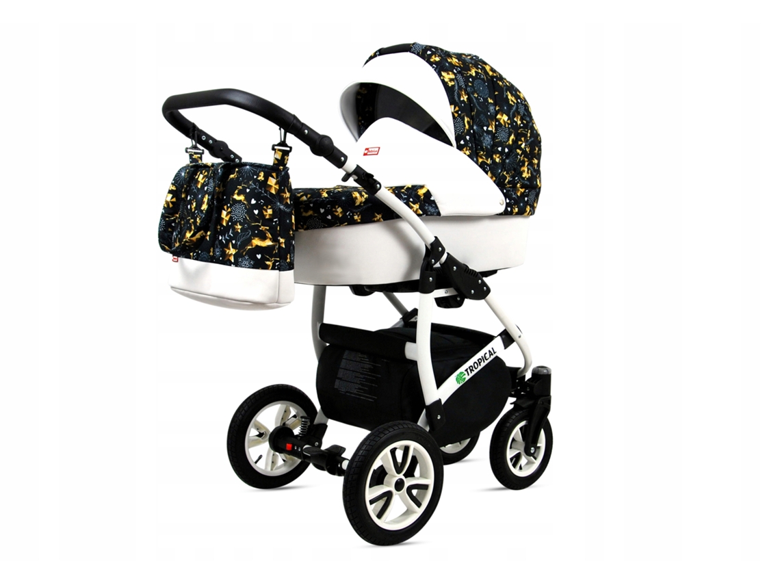 Carrinho De Bebé Multifuncional Babylux Tropical 4 Em 1 -gold Deer - Ajustável E Dobrável Construção Leve Em Alumínio - Acessórios