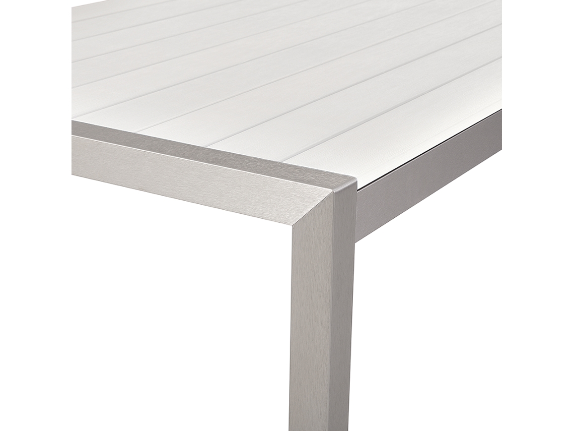 Mesa de jardim BELIANI Vernio de Alumínio Branco 90x180x76