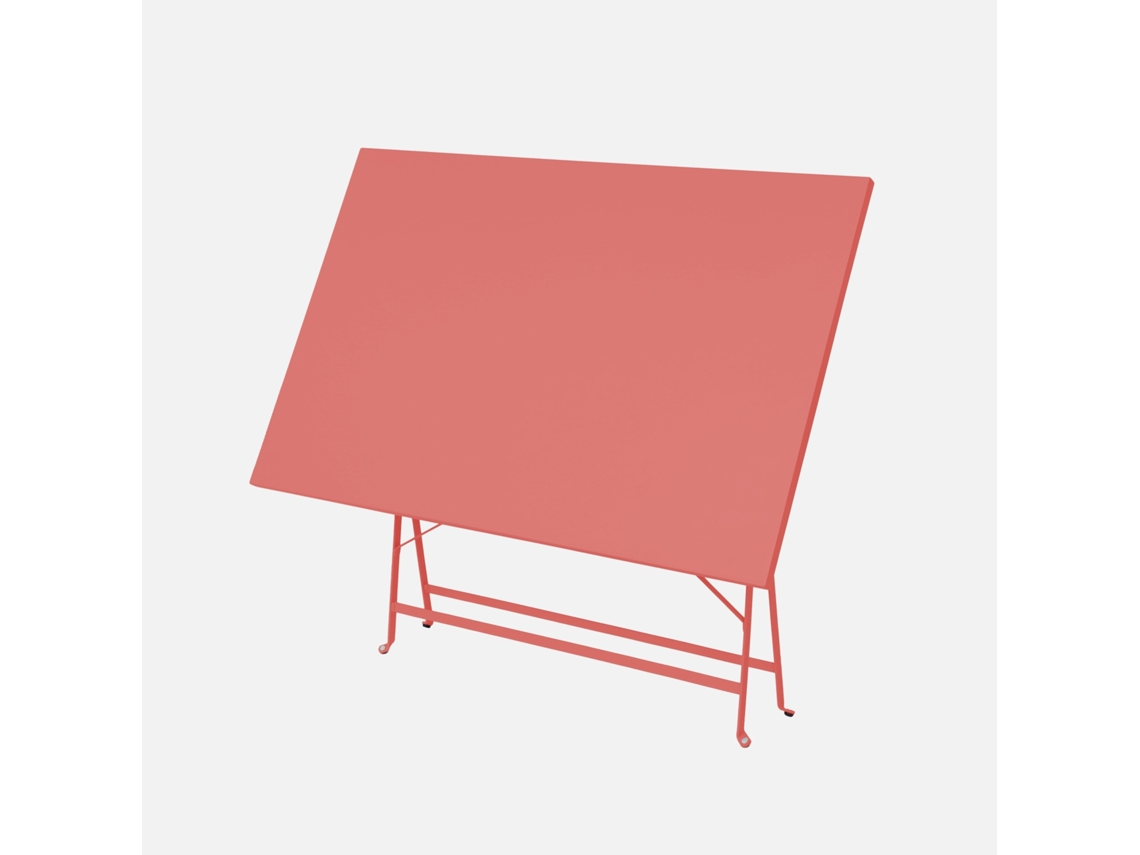 Mesa De Jardim Bistrô Dobrável Em Metal 110x70cm, 4 Lugares, Terra Cotta Sweeek