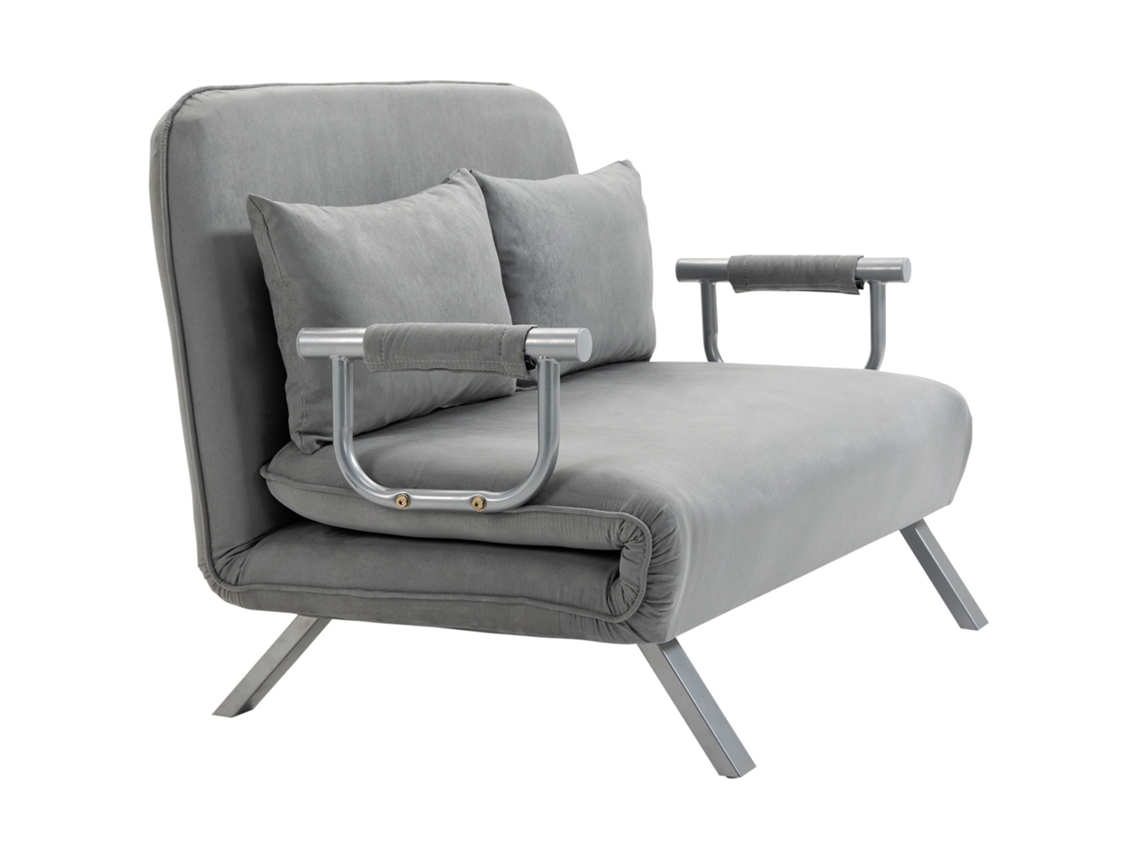 Sofá Cama De Casal, Cama Extra, Inclui 2 Travesseiros, Cinza Btforus