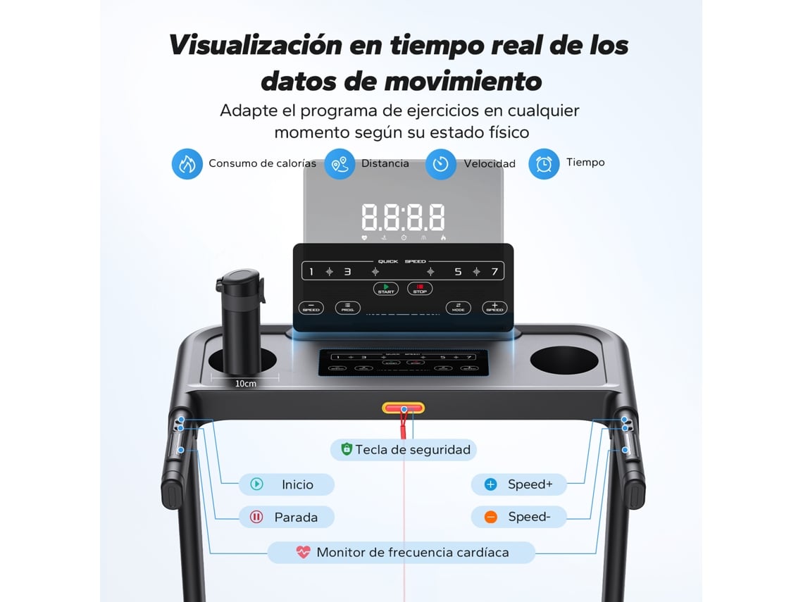 Passadeira de Corrida Dobrável MERACH, 12km/h, 12 Programas, Inclinação 3 Níveis, APP, Silenciosa, 136kg, Motor 2.5HP