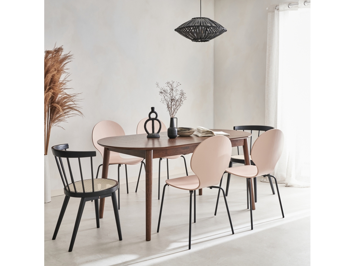 Mesa de Jantar Extensível com Capacidade 6 a 8 Pessoas Madeira de Nogueira SWEEEK