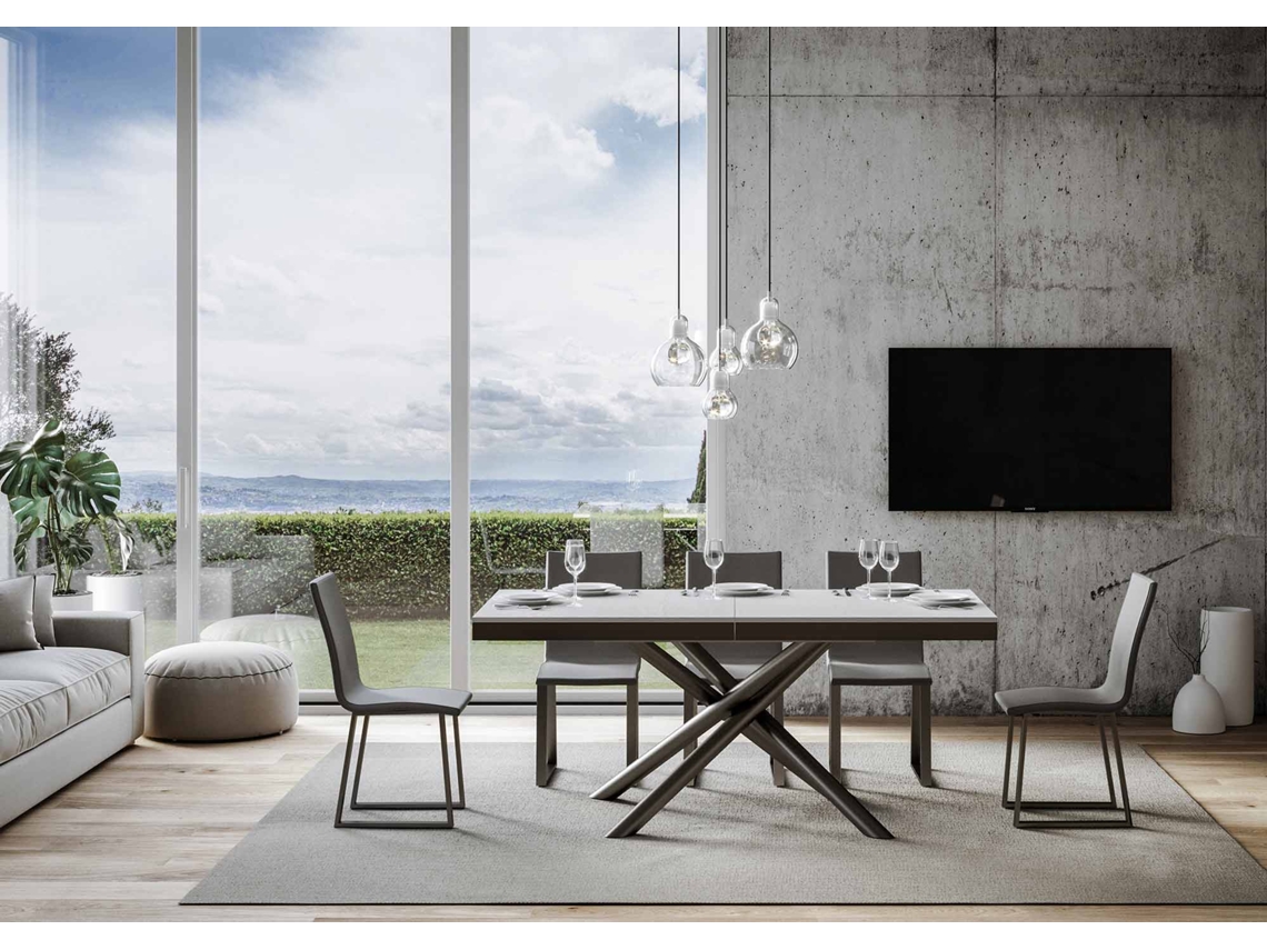 Mesa de Refeição ITAMOBY Famas Evolution (90x160/420 - Painéis em Melamina - Freixo Branco)