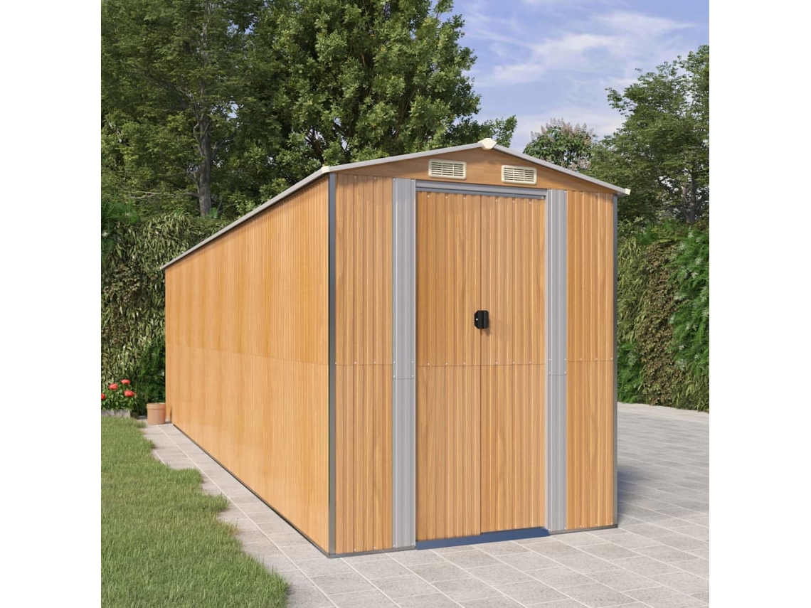 Abrigo de Metal VIDAXL Marrom Aço (192x689x223 cm)