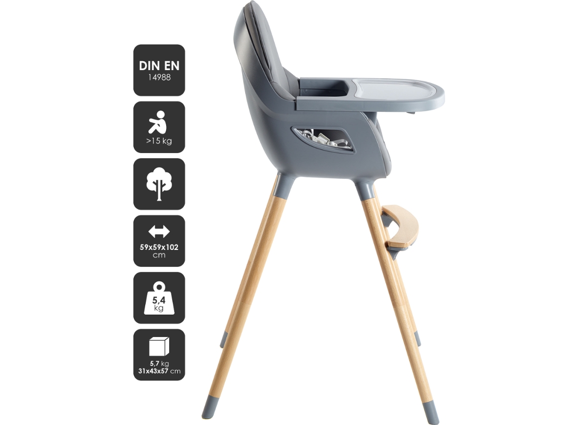 Cadeira Da Papa Babygo Highchair Skandi Grey