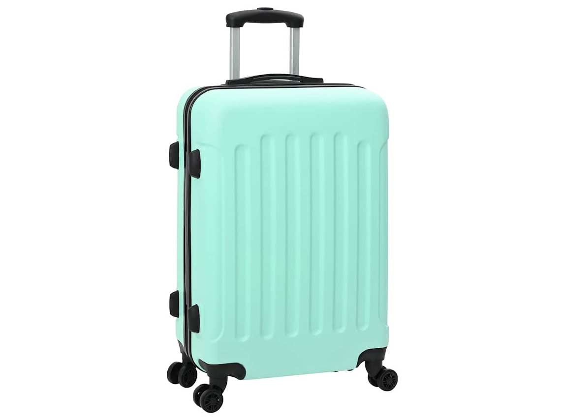 Conjunto 3 De Malas De Viagem Retangulares Em Policarbonato Vidaxl Verde Plástico