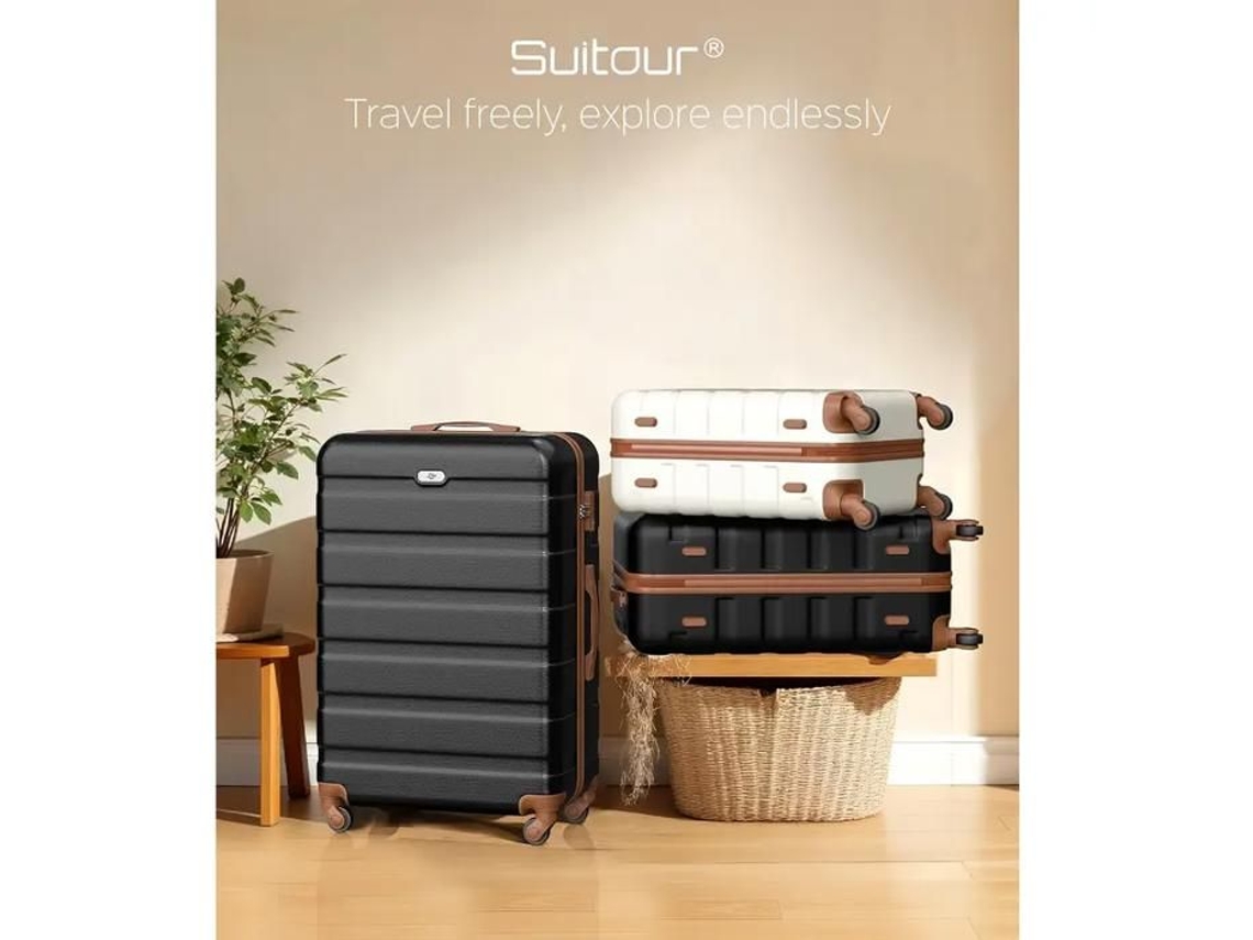 Conjunto De Bagagens Bazarland30 6 Peças 4 Malas Rígidas Sacola De Tecido Branco