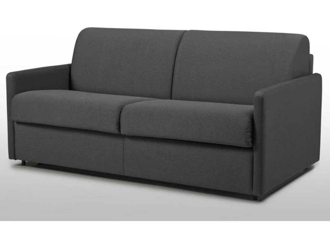 Sofá Cama Calife VENTE-UNIQUE (Cinzento - Tecido e Veludo - 170x94x85 cm/Dimensões da cama: 140-159 cm)