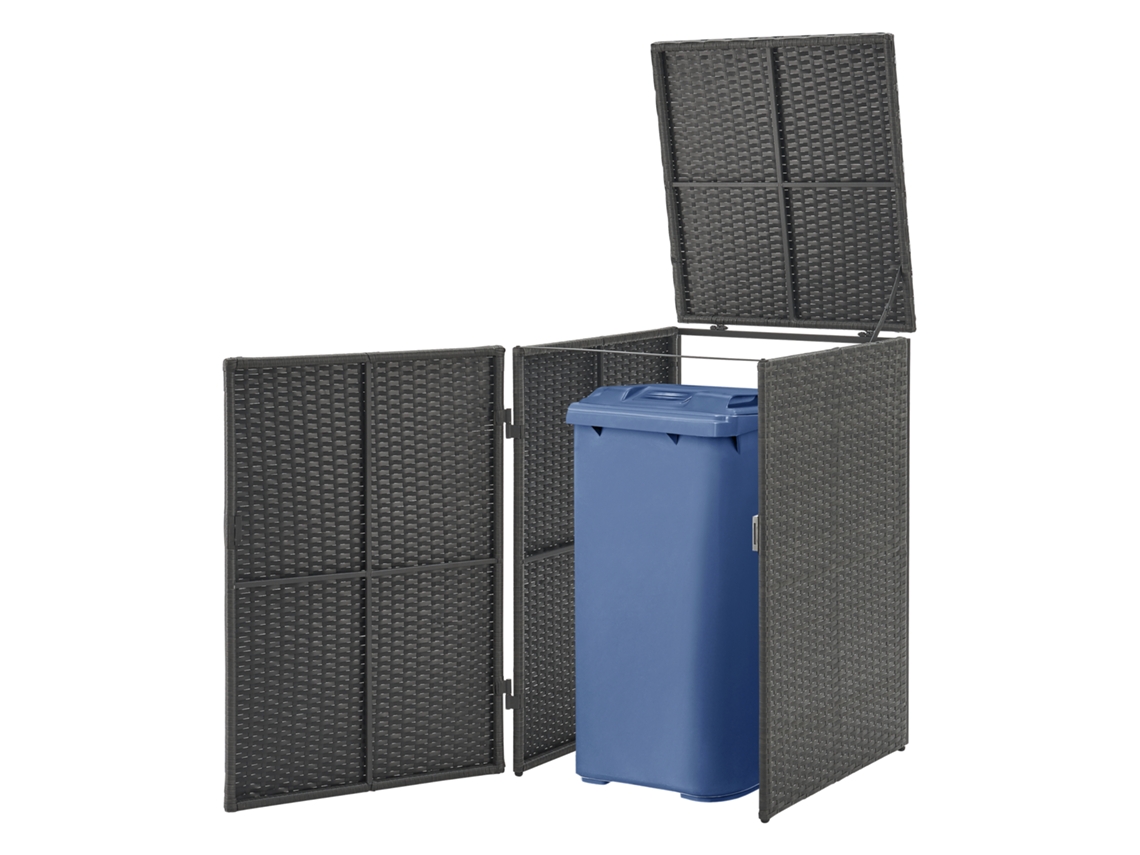 Abrigo para Caixotes do Lixo [EN.CASA] Para Para 1 Contentor Do Lixo (111x148x80 cm - Aço - Cinzento)