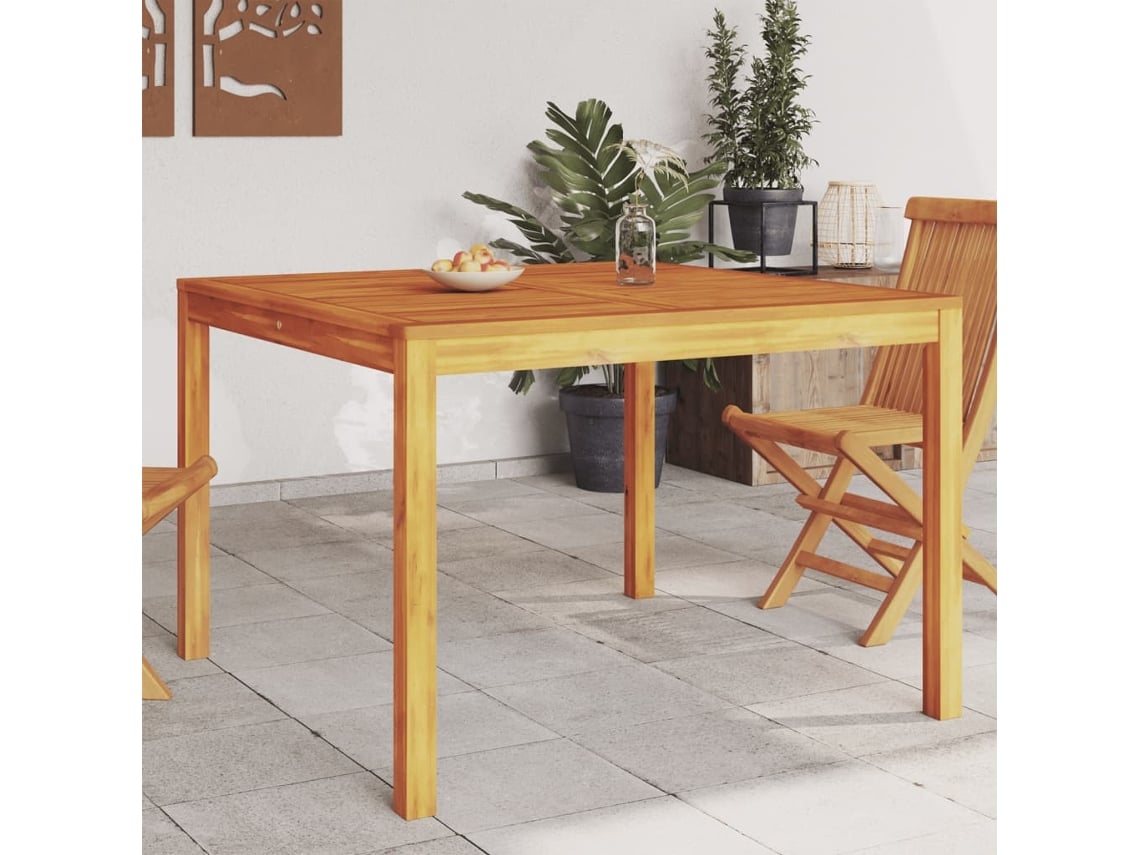 Mesa de Jantar P/ Jardim VIDAXL Madeira de Acácia Maciça 110 X 110 X 75 Cm