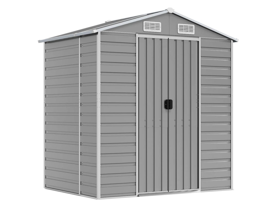 Abrigo MAISON EXCLUSIVE 191x130x198 cm Aço Galvanizado Cinzento-Claro