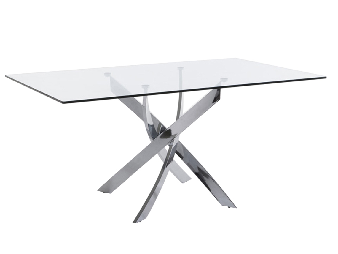 Mesa de Refeição ANGEL CERDÁ S.L. 1061 (Castanho - Aço inoxidável, Vidro - Ø120 x 75 cm)