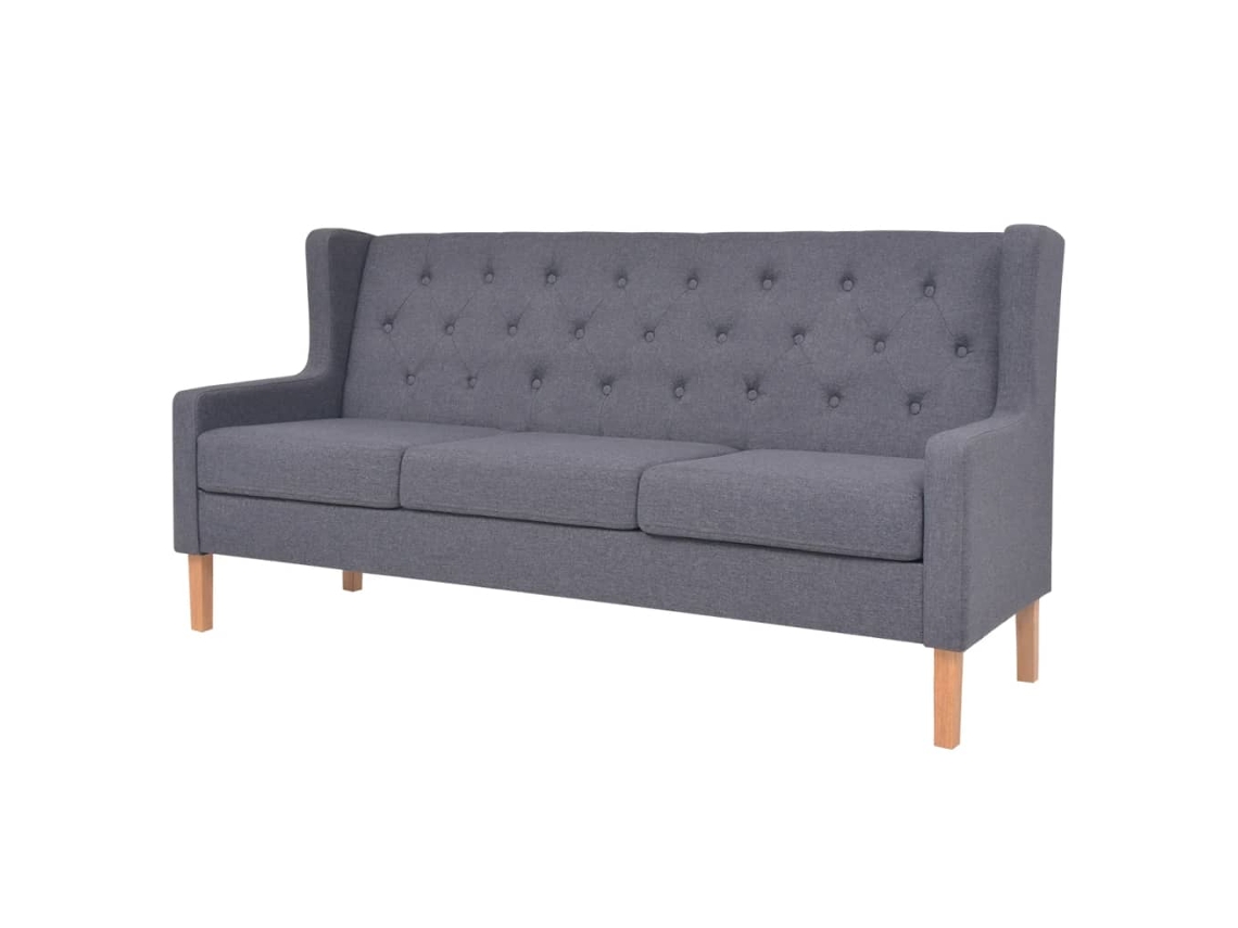 Conjunto 3 Sofa VIDAXL Cinzeto Tecido
