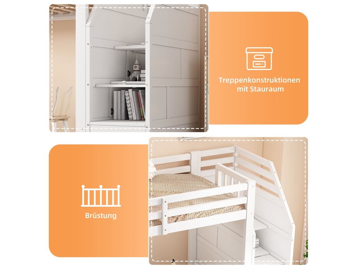 Cama De Solteiro Com Gavetas Sem Minimalista Pangshiyaun Branco (155x255.5x95cm)