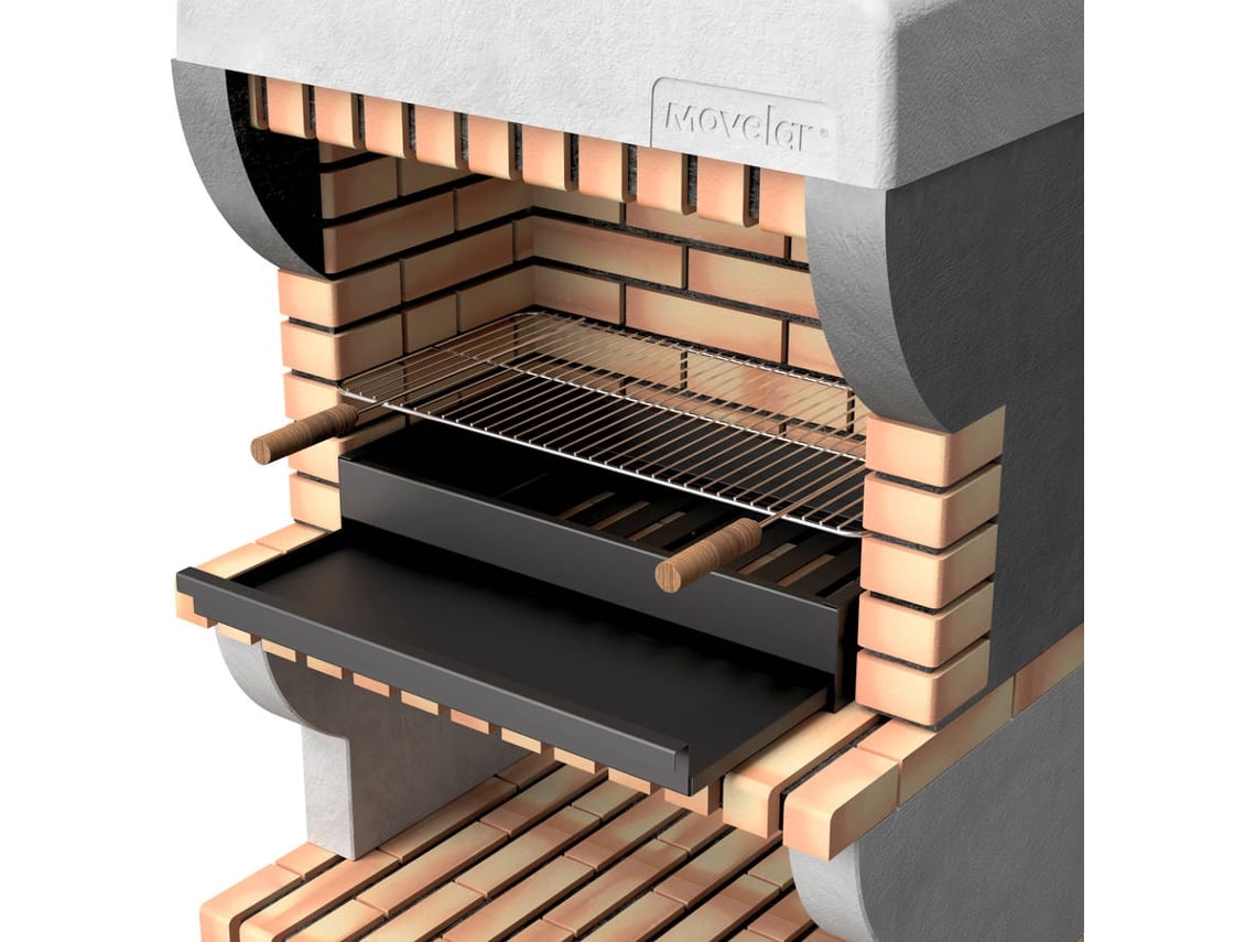 Churrasqueira MOVELAR Bailen Plus 1 com 1 Bancada com Pia e Torneira (Tijolo Matizado - 165x58x220cm)