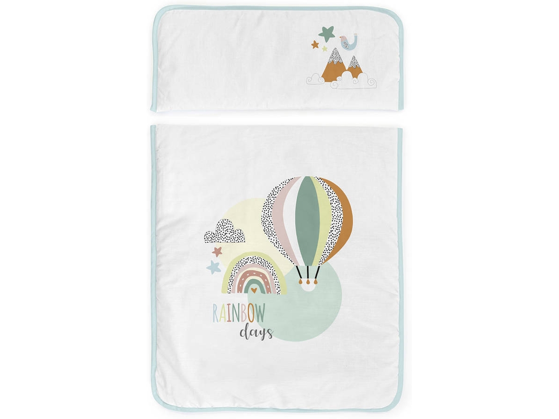 Mini Berço e Têxtil TANUKI Rainbow Days Azul (57x25x82 cm)
