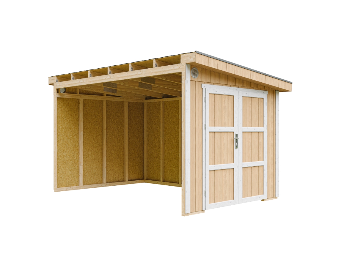 Casa De Jardim Qualidade Premium 8,68 M² A231x248x412 Cm Sem Piso E Parede Lateral Timbela M939b Harvest Honey