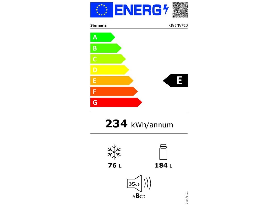 Frigorífico Combinado Encastre SIEMENS KI86NVFE0 (177.2 cm - Branco)