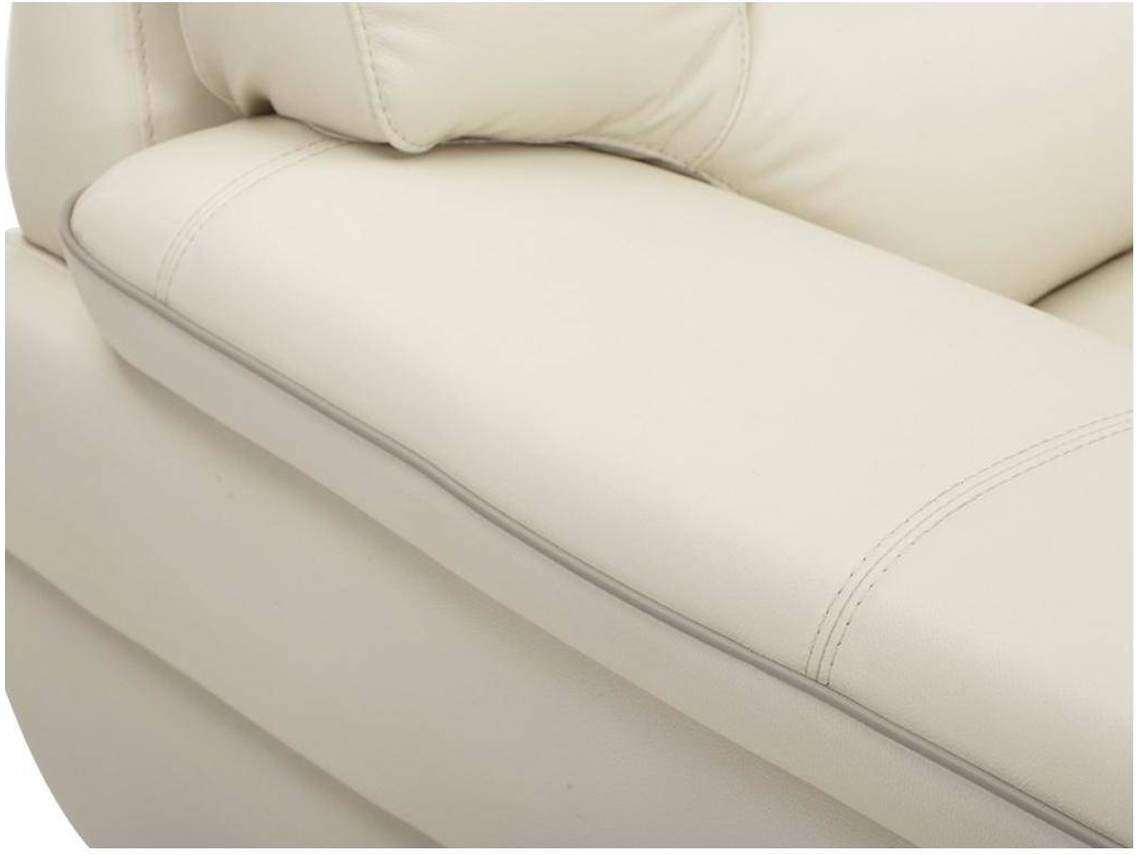 Sofá Fixo Thibault VENTE-UNIQUE (Marfim - Pele - 168x93x87 cm)