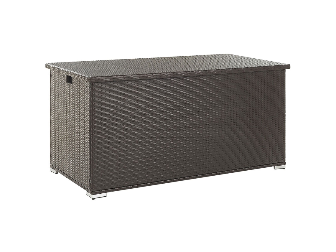 Baú de Armazenamento BELIANI Modena de Ratan Sintético Castanho 155x75x80