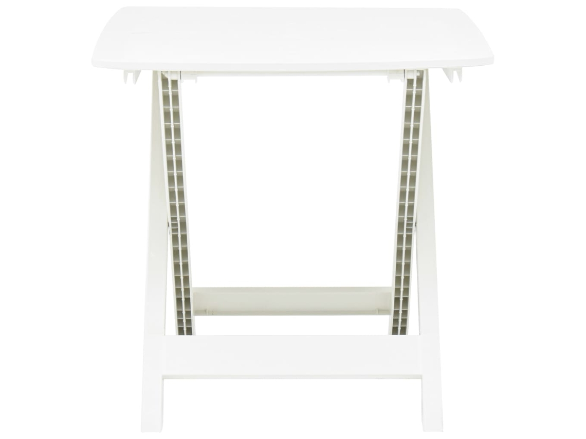 Mesa De Jardim Dobrável 79x72x70 Cm Plástico Branco Vidaxl