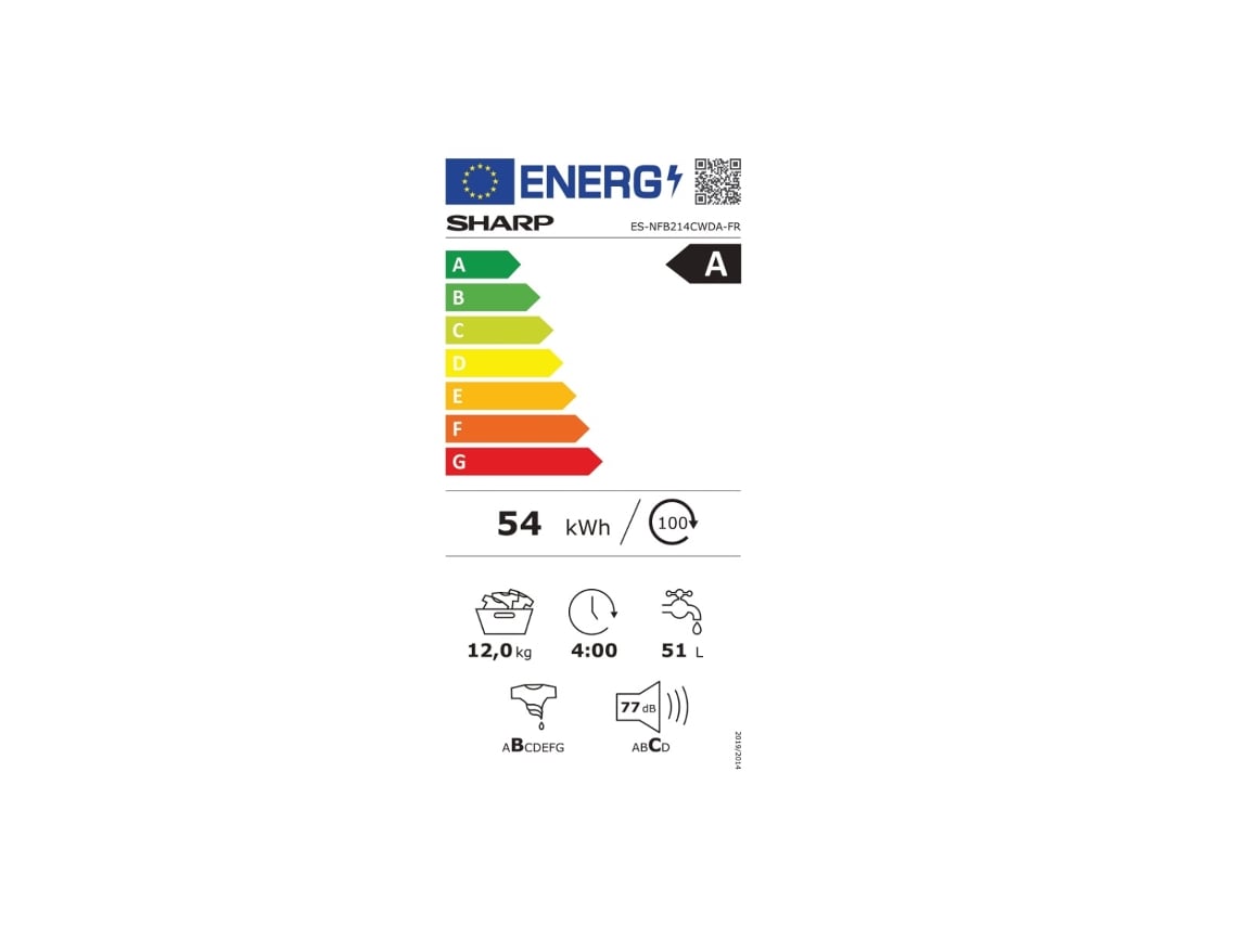 Máquina de Lavar Vigia 12Kg 1400Rpm Esnfb214Cwda SHARP