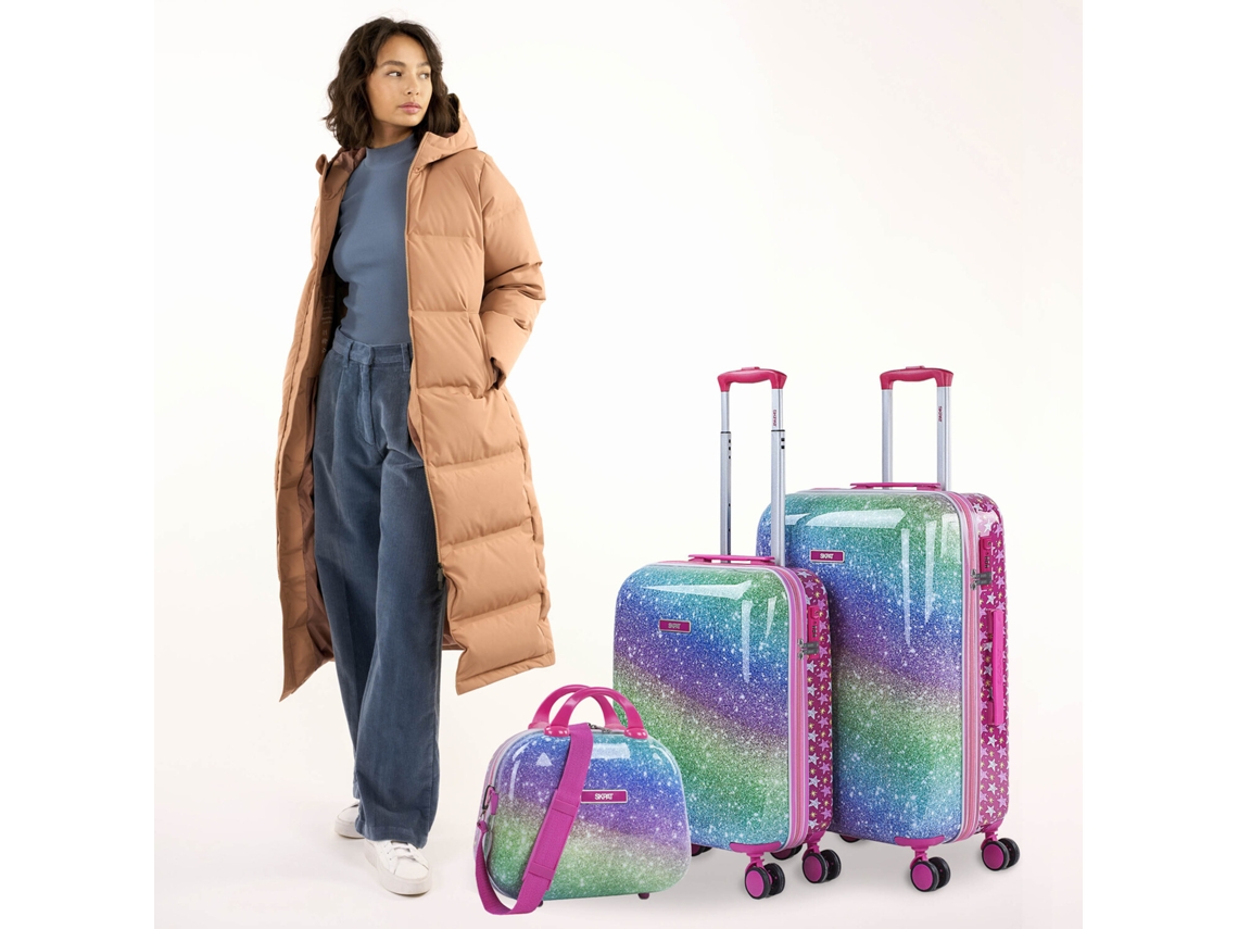Conjunto de Malas de Viagem SKPAT Shine Like a Star Fúcsia Pc 44X67X24 Cm 64L