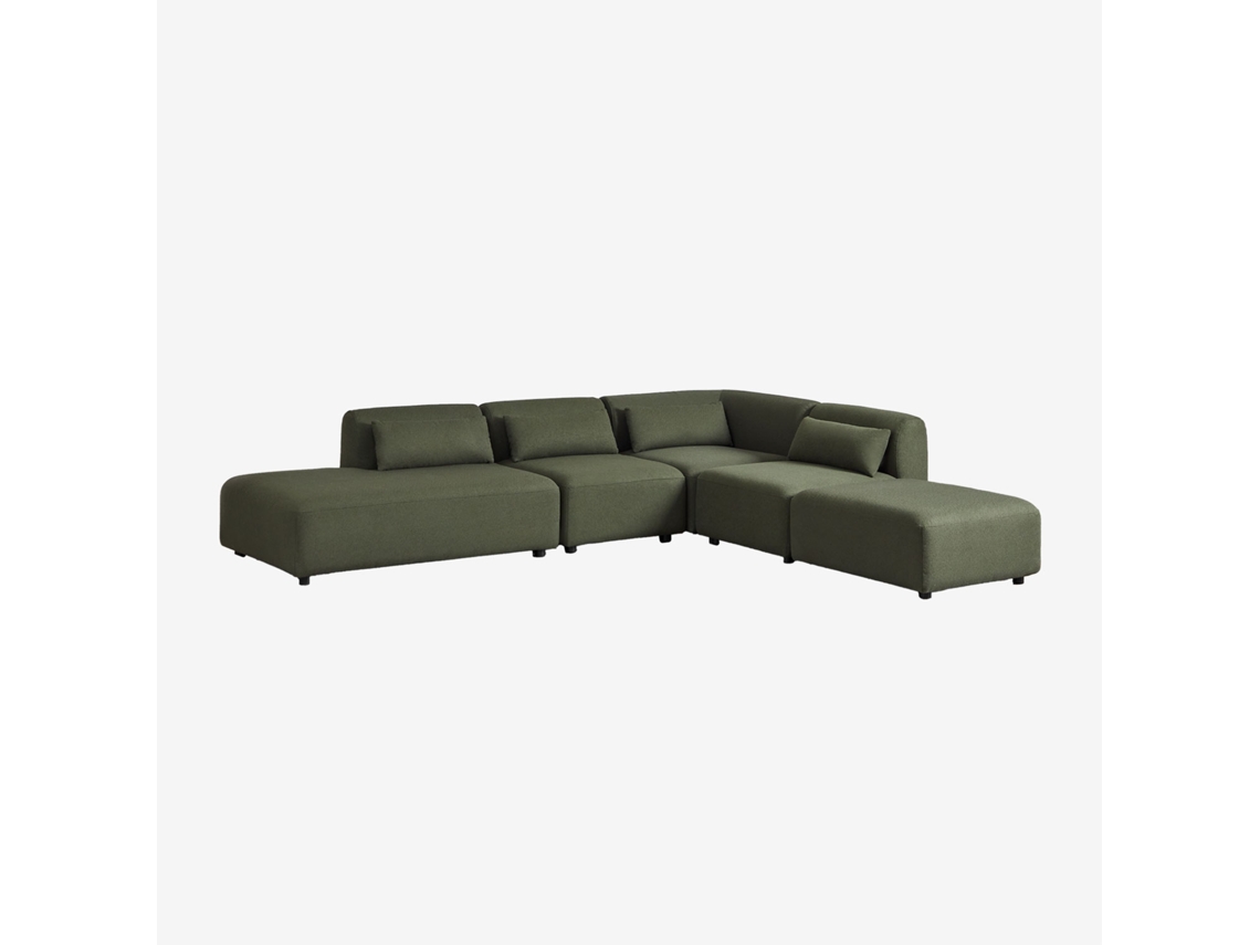 Sofá Modular De Canto De 4 Peças Com Chaise Longue Esquerda E Pufe Fogler Poliéster Sklum