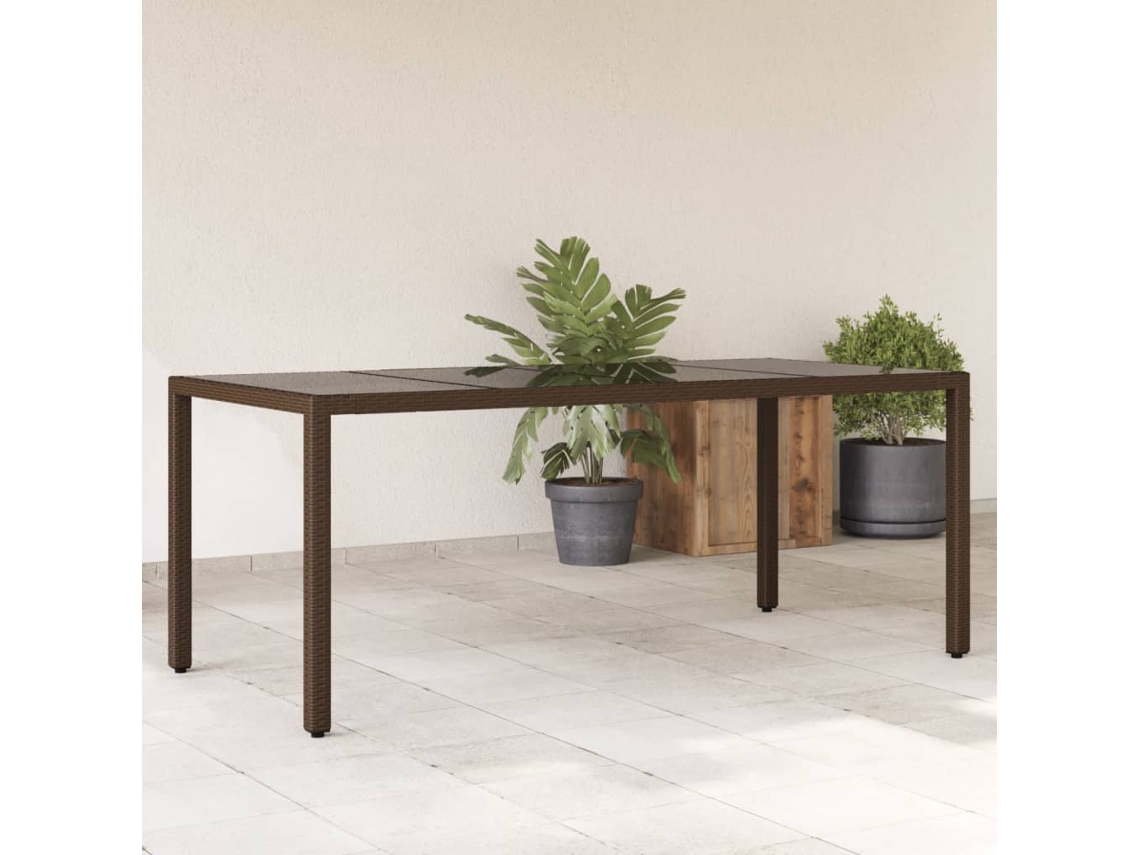 Mesa de jardim VIDAXL Marrom Aço (190x90x75 cm)