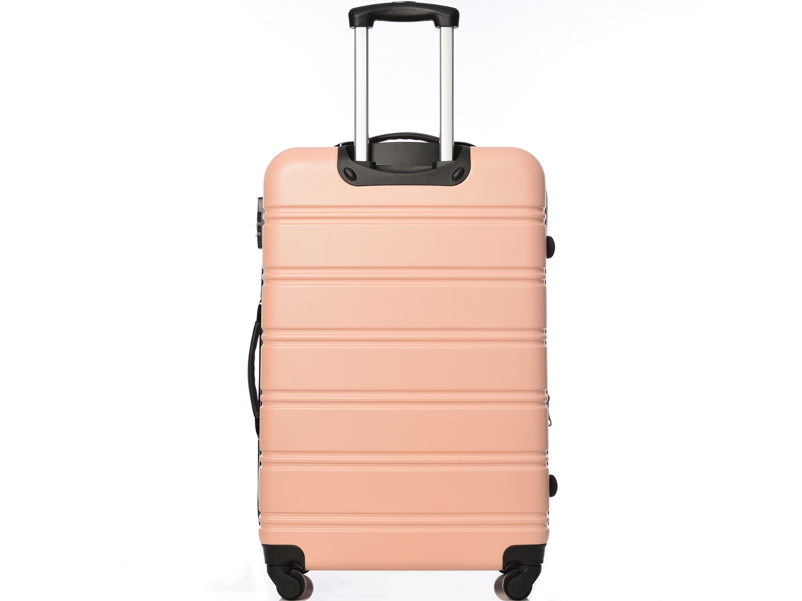 Mala Rígida, 4 Rodas, Material Abs, Rosa Haochrymec (77x50x31 Cm)