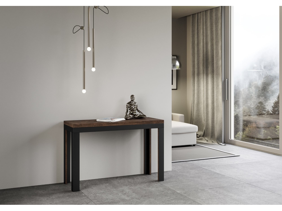 Mesa de Refeição ITAMOBY Linea Double (120x45/90 - Painéis em Melamina - Nogueira)