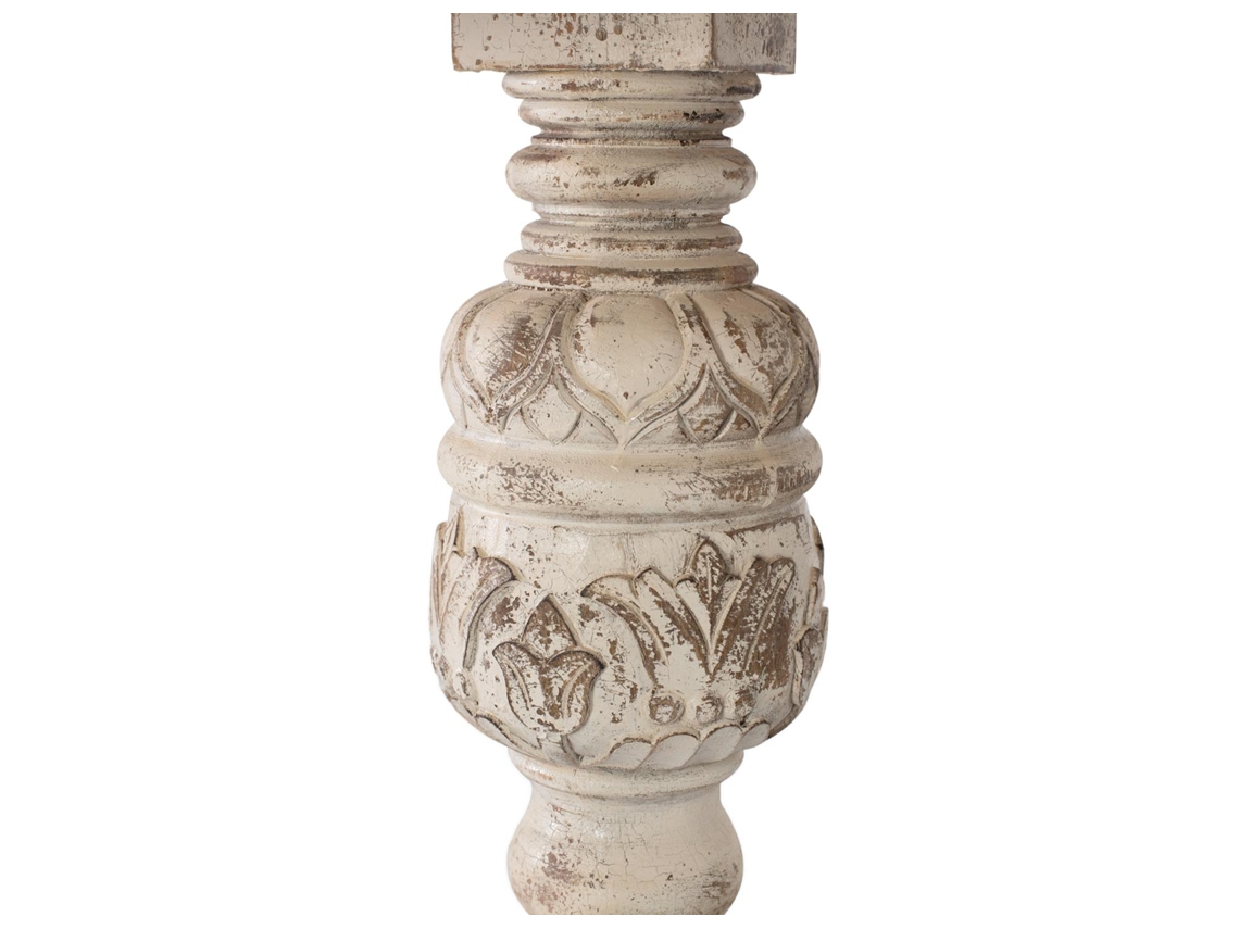 Mesa de jantar em madeira de manga natural e branco envelhecido Marrão GINER Y COLOMER 78x100x100