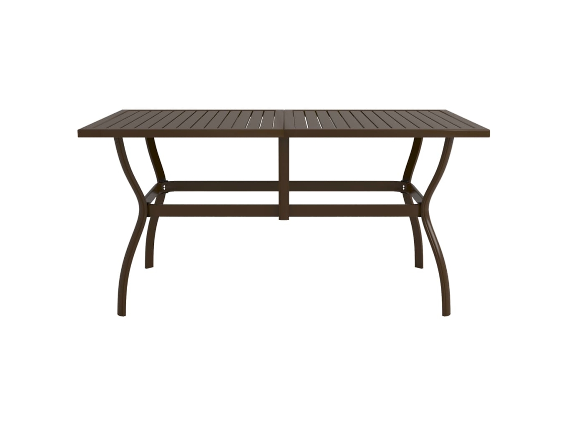 Mesa de jardim VIDAXL Marrom Aço (140x80x72 cm)