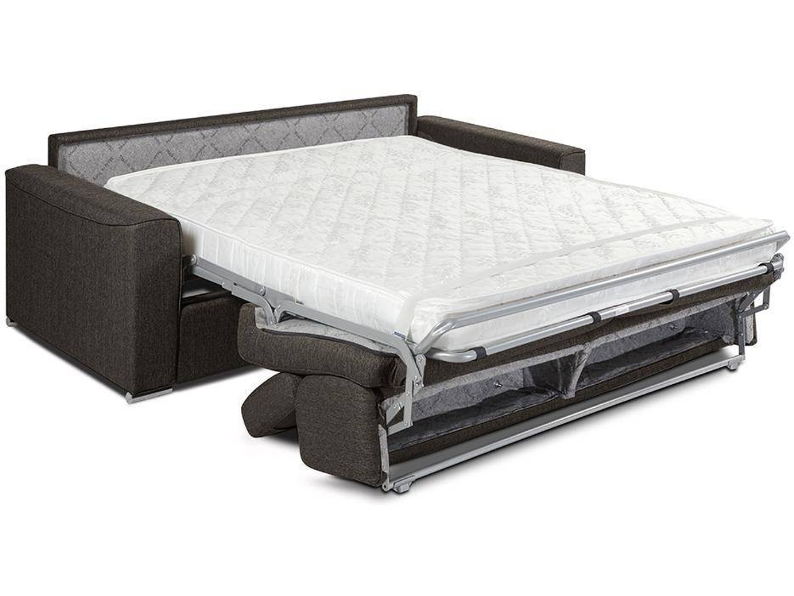 Sofá Cama Vizir LINEA SOFA (Bege - Tecido e Veludo - 216x94x100 cm/Dimensões da cama: 160-179 cm)