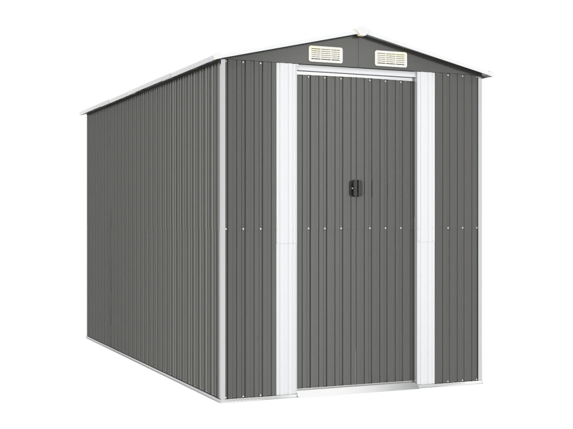 Abrigo MAISON EXCLUSIVE 192x357x223 cm Aço Galvanizado Cinzento-Claro