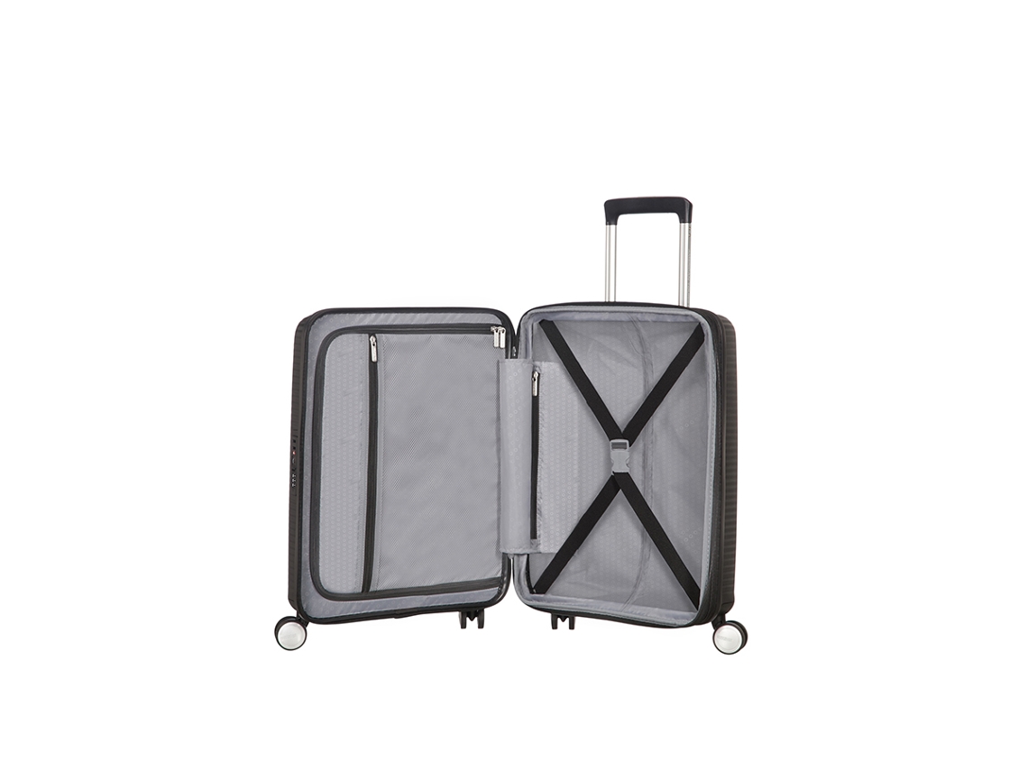 Mala de Cabine AMERICAN TOURISTER Soundbox Preto (55 x 40 x 20-23 cm - 41 L)