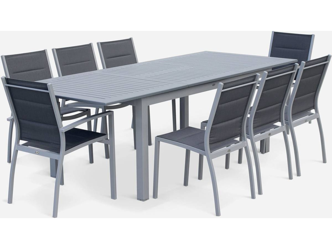 Mesa de Jardim SWEEEK (8 Lugares - Cinzento - 244x100x75Cm)