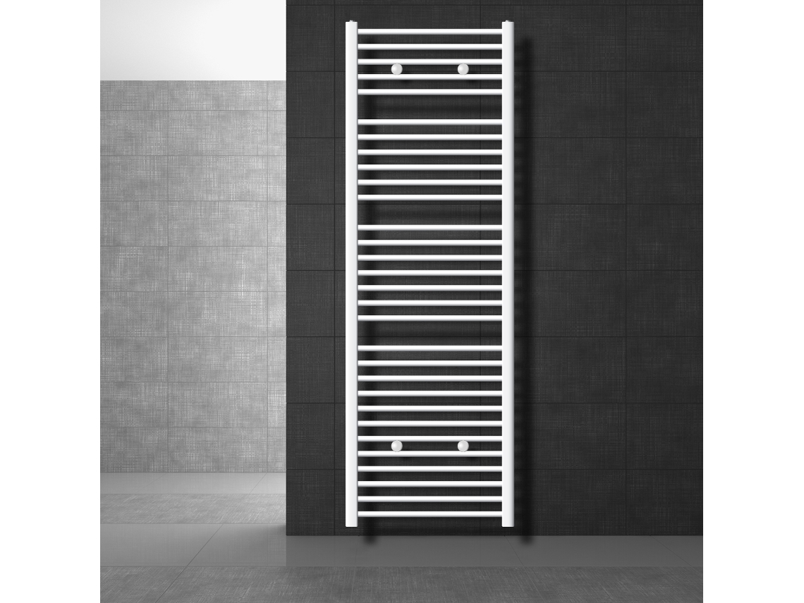 Radiador de Casa de Banho Sahara 600X1800 Mm Branco Curvo com Ligação Lateral LUXEBATH