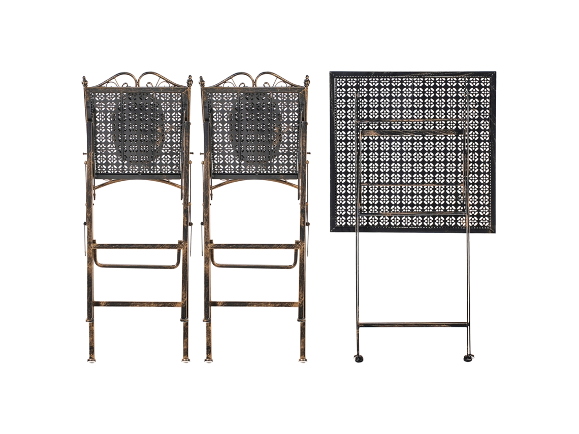 Conjunto De Bar De Jardim Dobrável Bormio Metal Preto Beliani