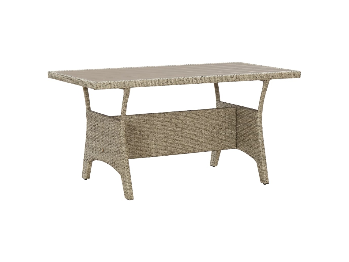 Mesa De Jardim | Mesa De Exterior 120x70x66 Cm Vime Pe Cinzento Lovely Home