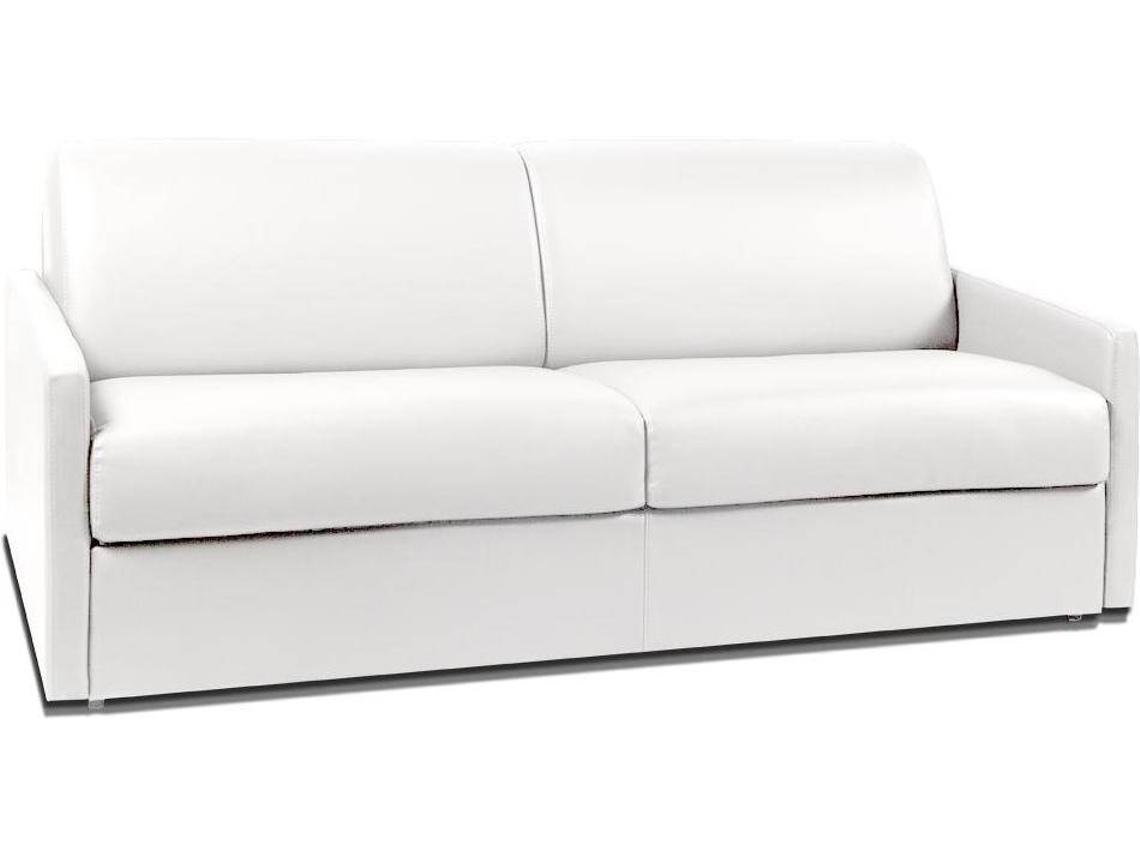Sofá Cama Calife VENTE-UNIQUE (Branco - Pele sintética - 190x94x95 cm/Dimensões da cama: 160-179 cm)