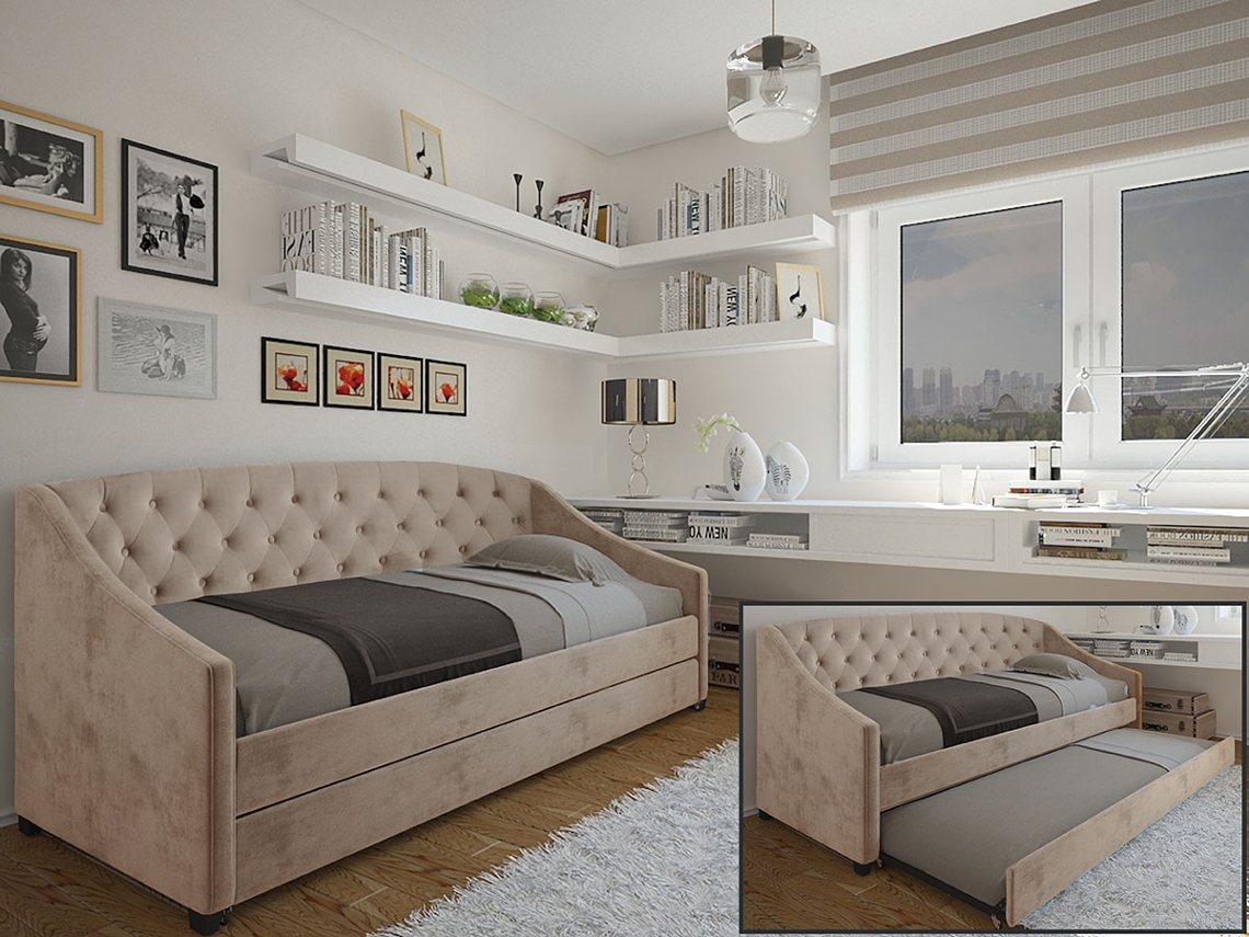 Cama Dupla E Sofá Sagres (bege)(200×90 Cm)