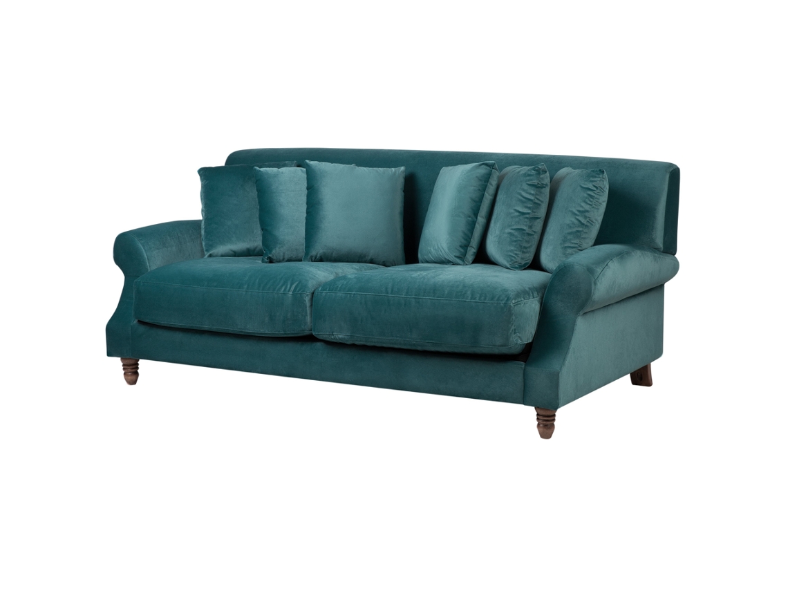 Sofá de 2 lugares BELIANI Eike de Veludo Azul 186x102x82